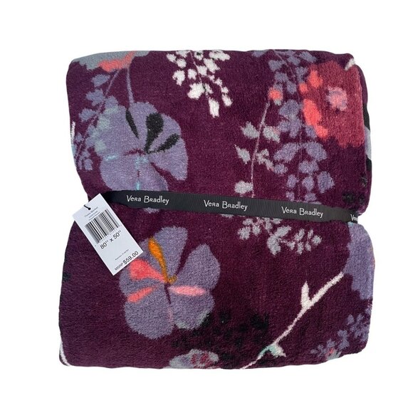 Vera Bradley Pressed Flowers Plush Throw Blanket - Picture 3 of 7
